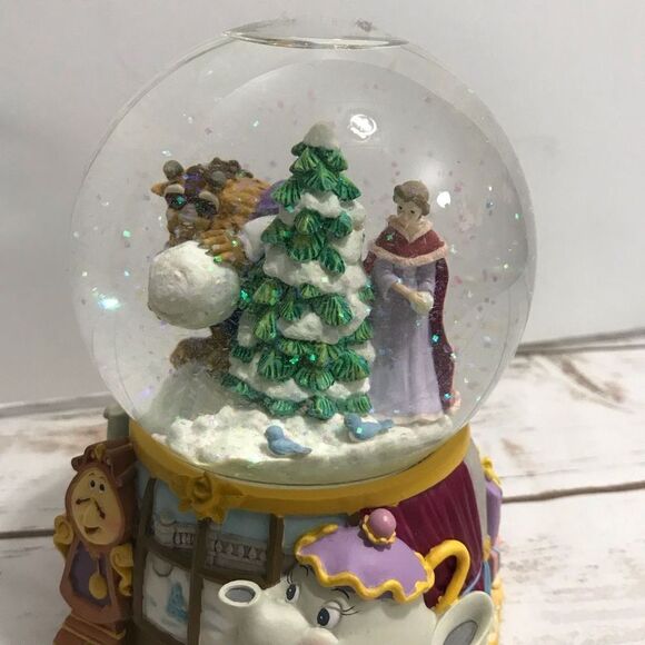 Disney Enesco Beauty And The‎ Beast Snow Globe MINUET NO. 1 Snow Globe Music Box - Picture 8 of 13